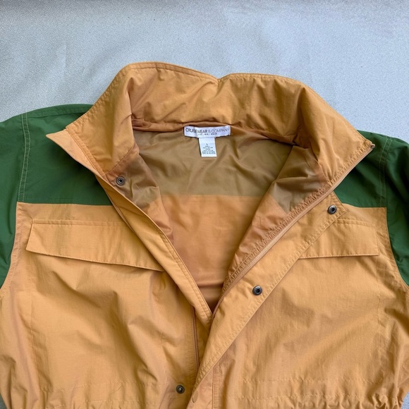 CruiseWear & Company Men's Rain Jacket Windbreaker Yellow Green Hooded Alaska L - Picture 5 of 7